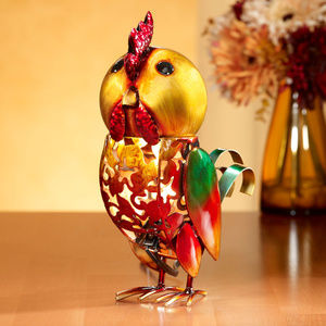 Electric Luminary Rooster Figurine Decor 1669 NEW